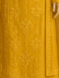 Sunshine Bloom Embroidered Lawn Suit with Chiffon Dupatta – 3 Piece Unstitched - Image 4